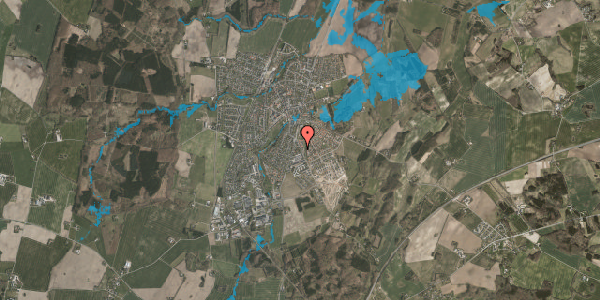 Oversvømmelsesrisiko fra vandløb på Eskerodvej 10, 8543 Hornslet