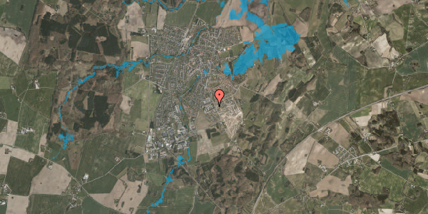 Oversvømmelsesrisiko fra vandløb på Eskerodvej 30, 8543 Hornslet