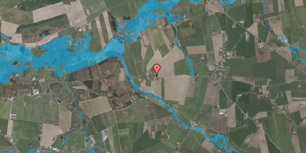 Oversvømmelsesrisiko fra vandløb på Gml Oustrupvej 2, 8544 Mørke