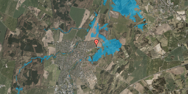 Oversvømmelsesrisiko fra vandløb på Humlevej 4, 8543 Hornslet