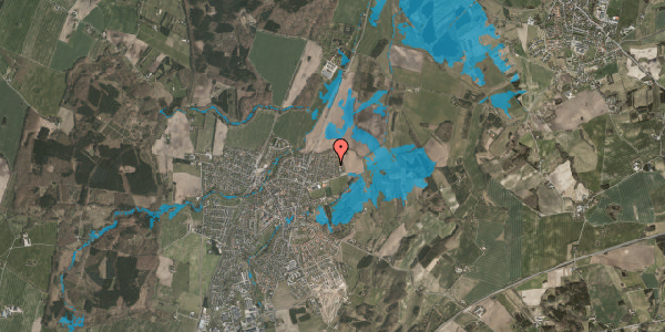 Oversvømmelsesrisiko fra vandløb på Humlevej 5, 8543 Hornslet