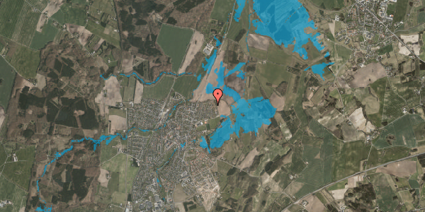 Oversvømmelsesrisiko fra vandløb på Humlevej 22, 8543 Hornslet