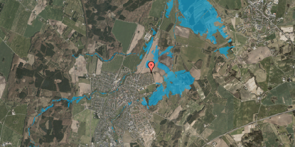 Oversvømmelsesrisiko fra vandløb på Humlevej 36, 8543 Hornslet