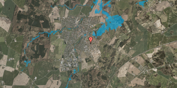 Oversvømmelsesrisiko fra vandløb på Kringelvej 4, 8543 Hornslet