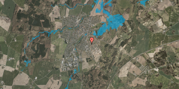 Oversvømmelsesrisiko fra vandløb på Kringelvej 12, 8543 Hornslet