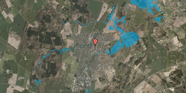 Oversvømmelsesrisiko fra vandløb på Lindevej 2, 8543 Hornslet