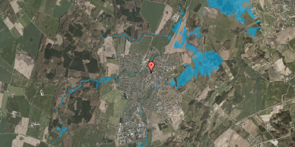 Oversvømmelsesrisiko fra vandløb på Lindevej 6, 8543 Hornslet