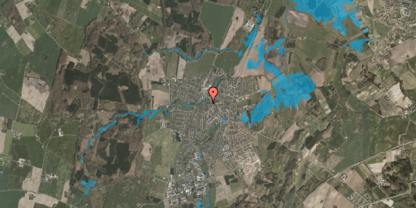 Oversvømmelsesrisiko fra vandløb på Lindevej 8, 8543 Hornslet