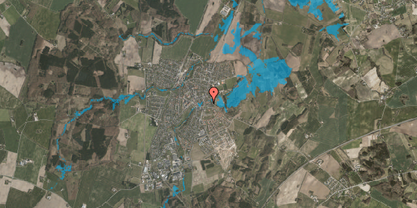 Oversvømmelsesrisiko fra vandløb på Rodskovvej 7, 8543 Hornslet