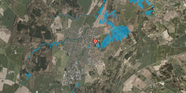 Oversvømmelsesrisiko fra vandløb på Rodskovvej 9, 8543 Hornslet
