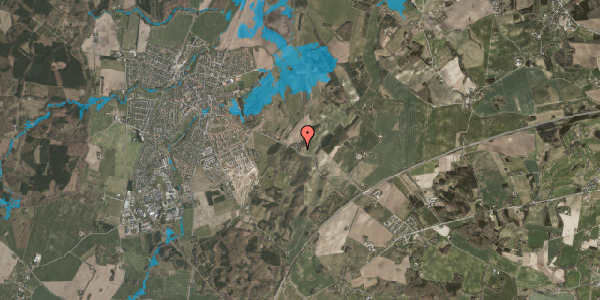 Oversvømmelsesrisiko fra vandløb på Rodskovvej 73, 8543 Hornslet