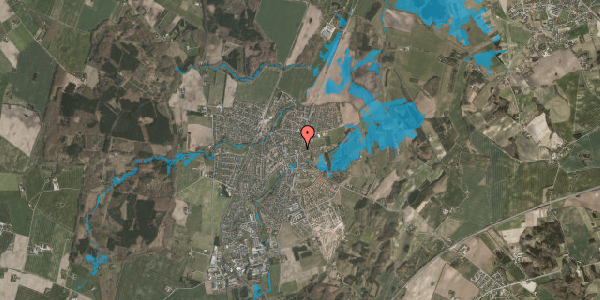 Oversvømmelsesrisiko fra vandløb på Rosenholmvej 11, 8543 Hornslet