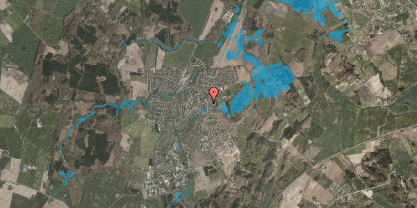 Oversvømmelsesrisiko fra vandløb på Rosenholmvej 16, 8543 Hornslet