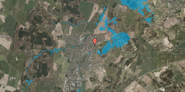 Oversvømmelsesrisiko fra vandløb på Rosenholmvej 19, 8543 Hornslet