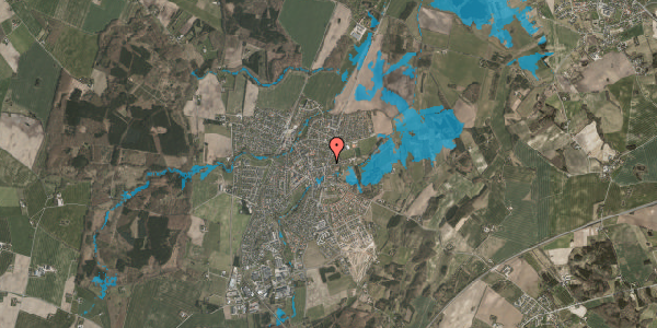 Oversvømmelsesrisiko fra vandløb på Rosenholmvej 24, 8543 Hornslet