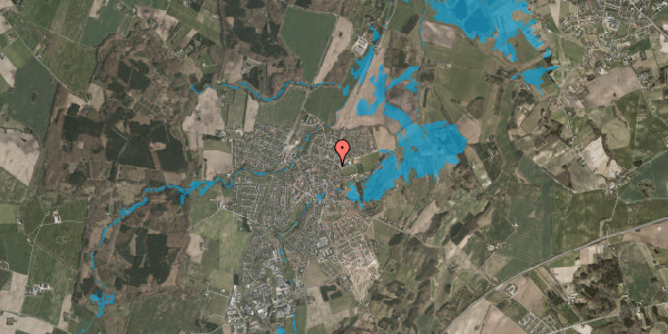 Oversvømmelsesrisiko fra vandløb på Rosenholmvej 38, 8543 Hornslet