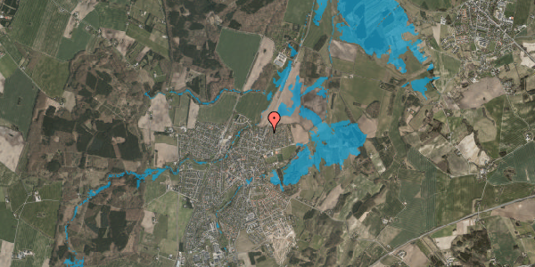 Oversvømmelsesrisiko fra vandløb på Rosenholmvej 80, 8543 Hornslet