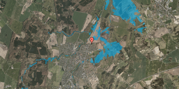 Oversvømmelsesrisiko fra vandløb på Rosenholmvej 84, 8543 Hornslet