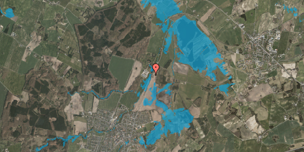 Oversvømmelsesrisiko fra vandløb på Rosenholmvej 107, 8543 Hornslet