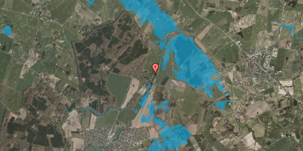 Oversvømmelsesrisiko fra vandløb på Rosenholmvej 123, 8543 Hornslet
