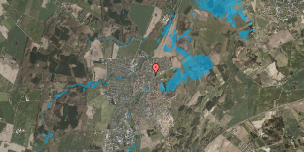 Oversvømmelsesrisiko fra vandløb på Rosenvang 1, 8543 Hornslet