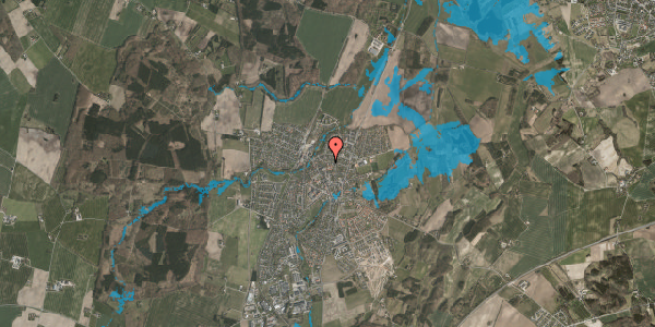 Oversvømmelsesrisiko fra vandløb på Rosenvang 19A, 8543 Hornslet