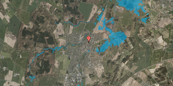 Oversvømmelsesrisiko fra vandløb på Rosenvang 19C, 8543 Hornslet