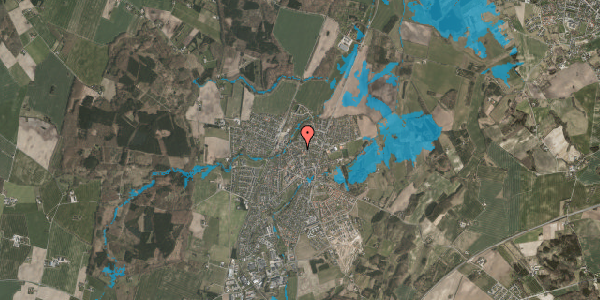 Oversvømmelsesrisiko fra vandløb på Rosenvang 21, 8543 Hornslet