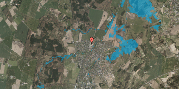 Oversvømmelsesrisiko fra vandløb på Skovvej 1, 8543 Hornslet
