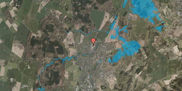 Oversvømmelsesrisiko fra vandløb på Skovvej 1A, 8543 Hornslet