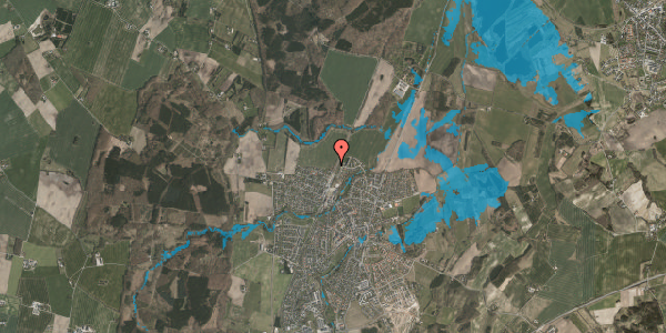 Oversvømmelsesrisiko fra vandløb på Skovvej 17, 8543 Hornslet