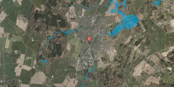 Oversvømmelsesrisiko fra vandløb på Tendrup Hovvej 1A, 8543 Hornslet