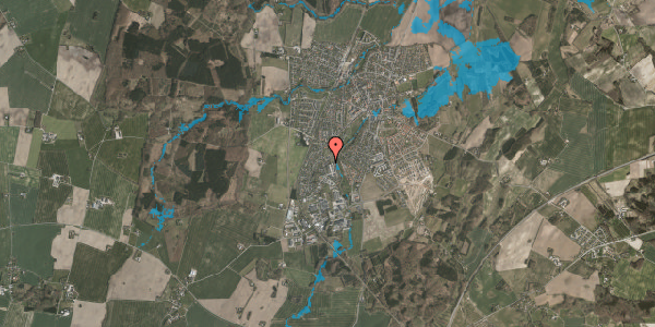 Oversvømmelsesrisiko fra vandløb på Tendrup Hovvej 15, 8543 Hornslet