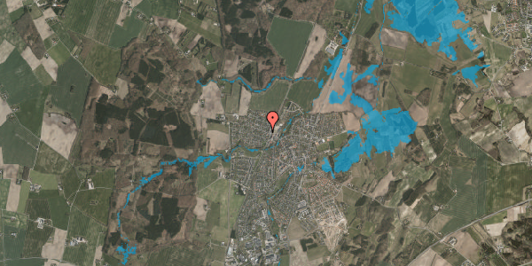 Oversvømmelsesrisiko fra vandløb på Tingvej 55, 8543 Hornslet