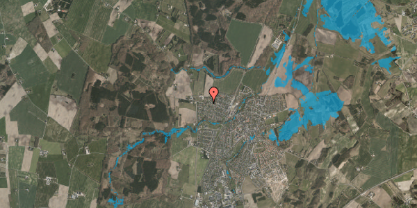 Oversvømmelsesrisiko fra vandløb på Tingvej 77, 8543 Hornslet