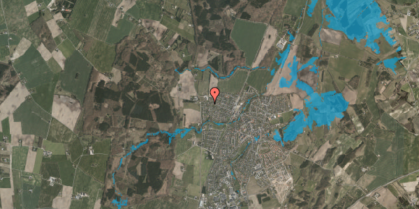 Oversvømmelsesrisiko fra vandløb på Tingvej 81, 8543 Hornslet