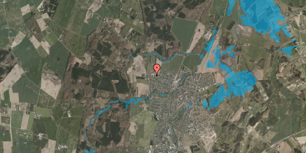 Oversvømmelsesrisiko fra vandløb på Tingvej 86, 8543 Hornslet