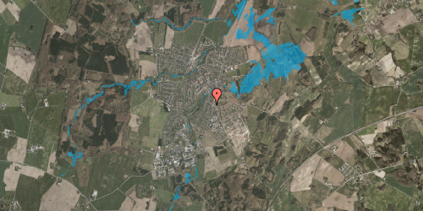 Oversvømmelsesrisiko fra vandløb på Toftevej 30, 8543 Hornslet