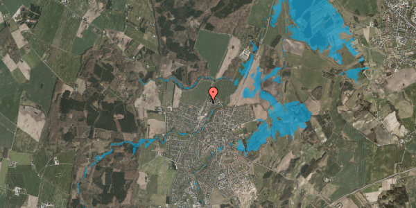 Oversvømmelsesrisiko fra vandløb på Æblehaven 14, 8543 Hornslet