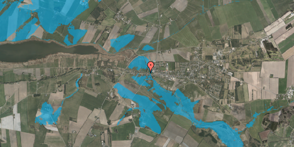 Oversvømmelsesrisiko fra vandløb på Rougsøvej 27A, 8961 Allingåbro