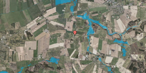 Oversvømmelsesrisiko fra vandløb på Sorvadvej 12, 8961 Allingåbro