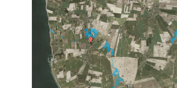 Oversvømmelsesrisiko fra vandløb på Skolebakken 6, 8305 Samsø