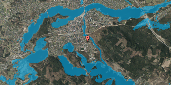Oversvømmelsesrisiko fra vandløb på Gudenåvej 1A, 8600 Silkeborg