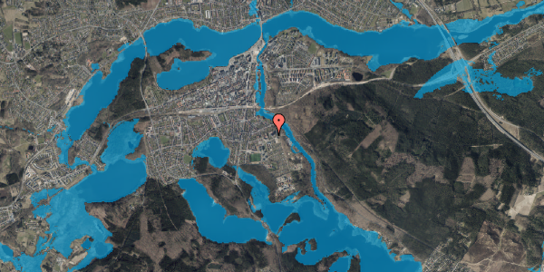 Oversvømmelsesrisiko fra vandløb på Gudenåvej 3A, 1. mf, 8600 Silkeborg