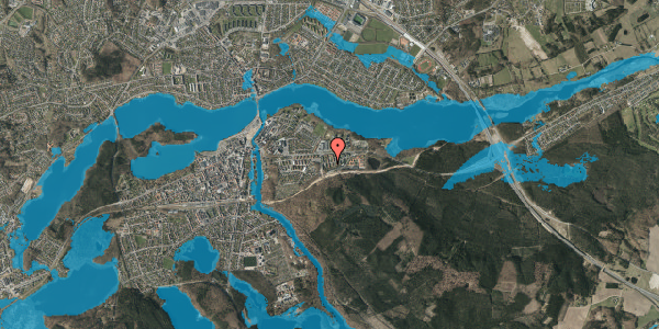 Oversvømmelsesrisiko fra vandløb på Hjejlevej 18, st. th, 8600 Silkeborg