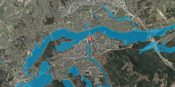 Oversvømmelsesrisiko fra vandløb på Hovedgårdsvej 1A, 1. 4, 8600 Silkeborg