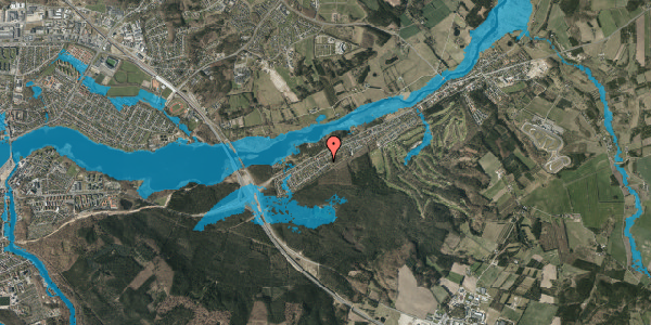 Oversvømmelsesrisiko fra vandløb på Løvfaldsvej 55, 8600 Silkeborg