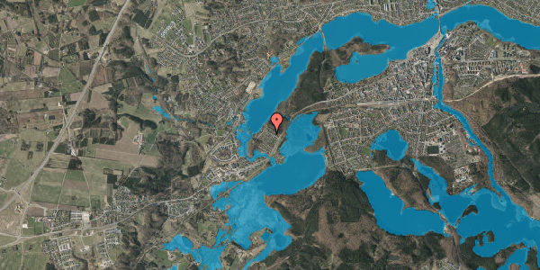 Oversvømmelsesrisiko fra vandløb på Skovbrynet 9, 8600 Silkeborg