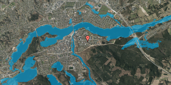 Oversvømmelsesrisiko fra vandløb på Solsortevej 27, 1. th, 8600 Silkeborg