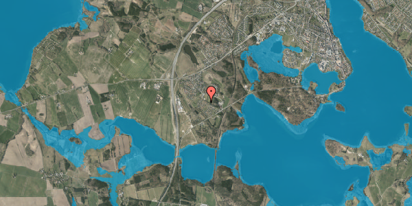 Oversvømmelsesrisiko fra vandløb på Almuevej 9, 8660 Skanderborg